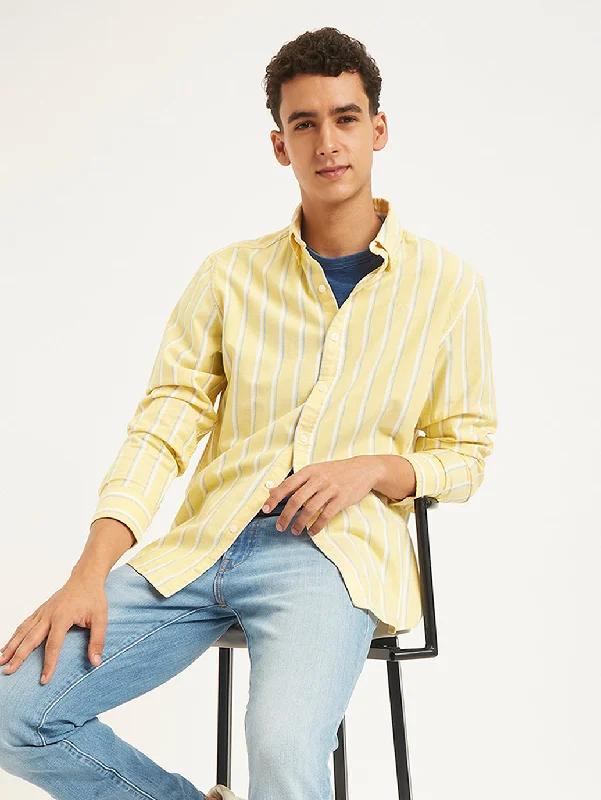 Men's Pattern Mixing Shirts for Creative StyleMen's Striped Slim Fit Shirt