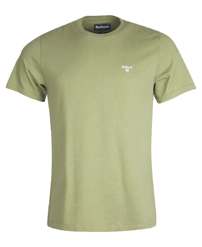 Men's Three-Quarter Sleeved TopsID24492-Barbour Olive Essential T-Shirt