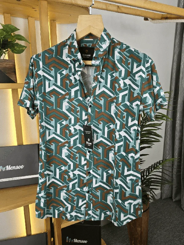 Men's Performance Fabric Shirts for All-Day ComfortMensoo Printed Hs Shirt