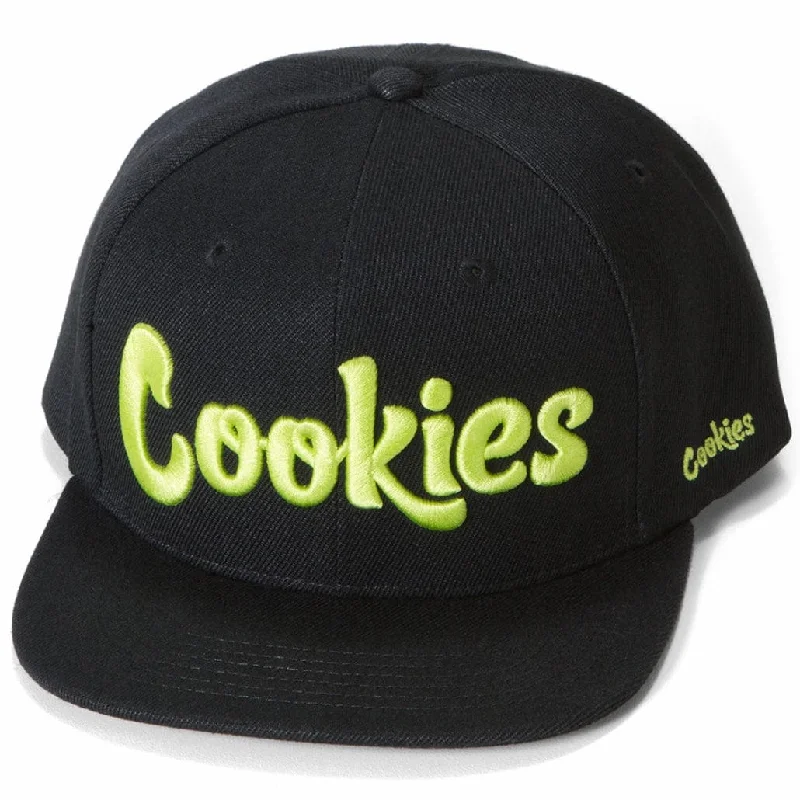 Oversized Fedora HatsCookies Original Mint Twill Snapback Cap (Black/Yellow)