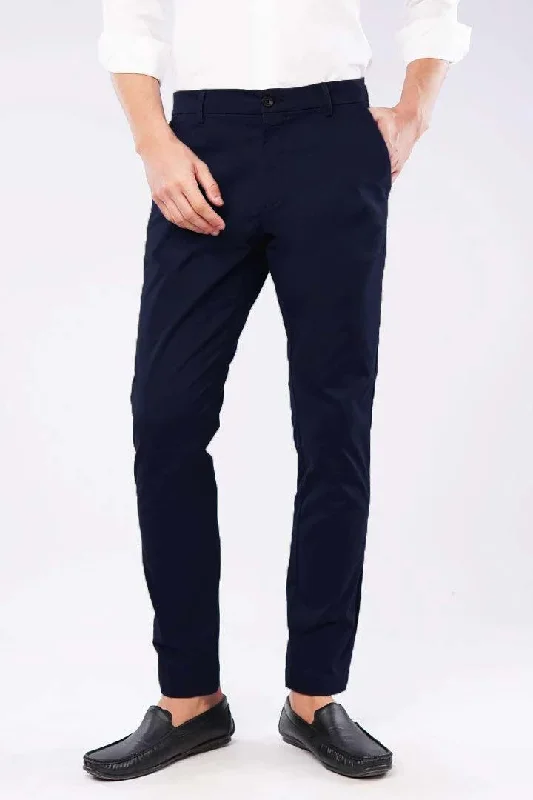 Men's Pants with Reflective Stripes for SafetySlim Fit Chinos - Navy