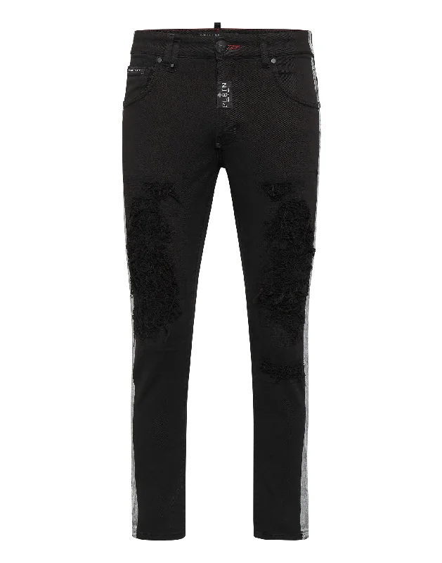 Men's Straight-Leg Jeans in Dark WashDenim Trousers Skinny Fit
