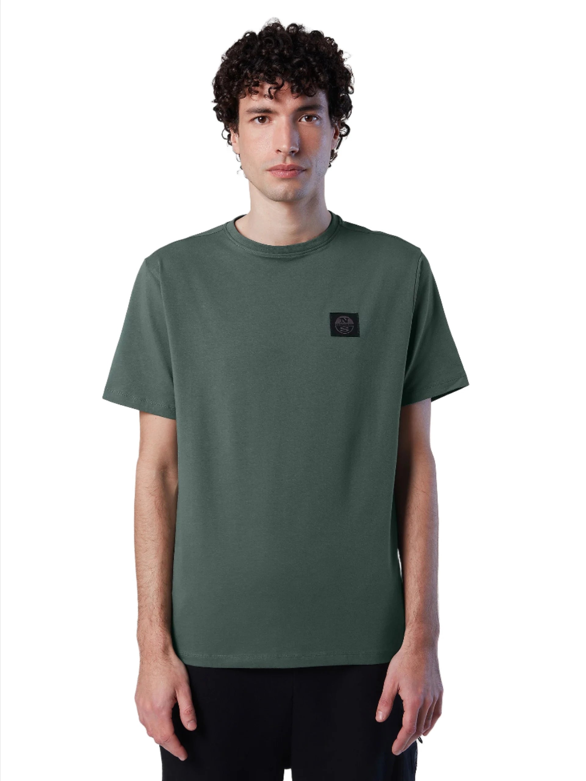 Men's Shirts with Convertible CollarsID70402-North Sails Military Green Patch T-Shirt