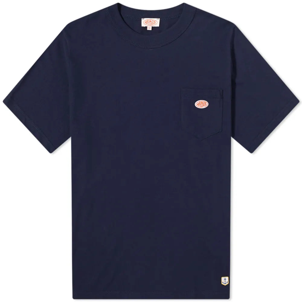 Men's Shirts with Wrinkle-Resistant FabricID80010-Armor Lux Navy Pocket T-Shirt