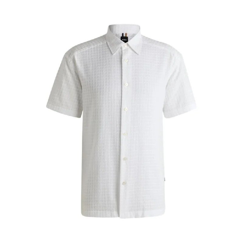 Men's Travel Shirts for Easy PackingRelaxed-fit shirt in waffle-structured cotton