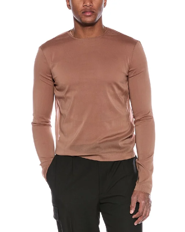 Men's Shirts with Patchwork SleevesValentino Sheer Silk-Blend T-Shirt