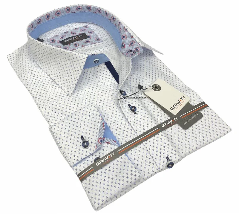 Men's Shirts with Zippered PocketsPRESTON WHITE LONG SLEEVE SPORT SHIRT