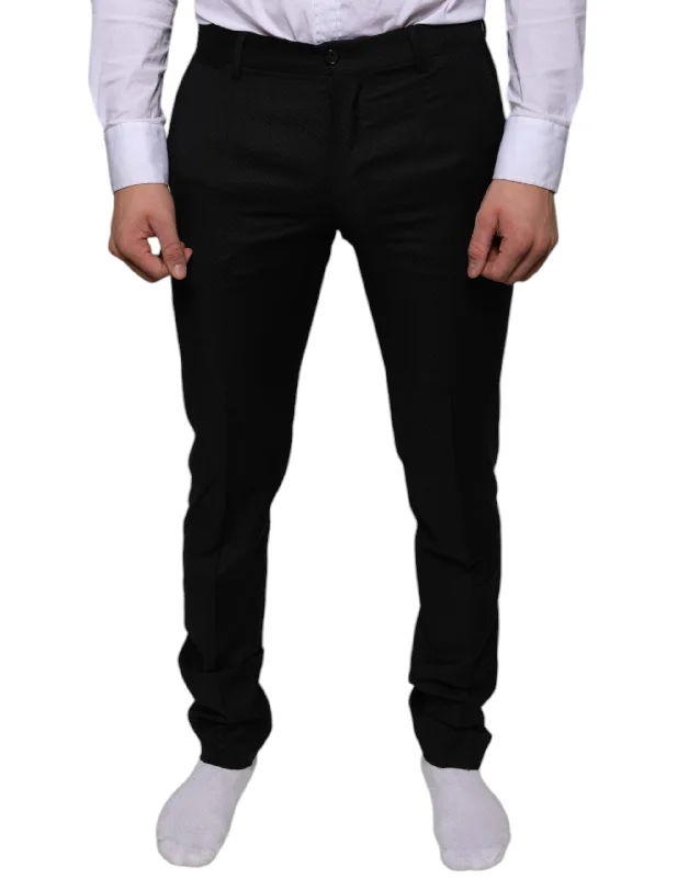 Oversized Men's JeansDolce & Gabbana  Wool Skinny Dress Formal Men's Pants
