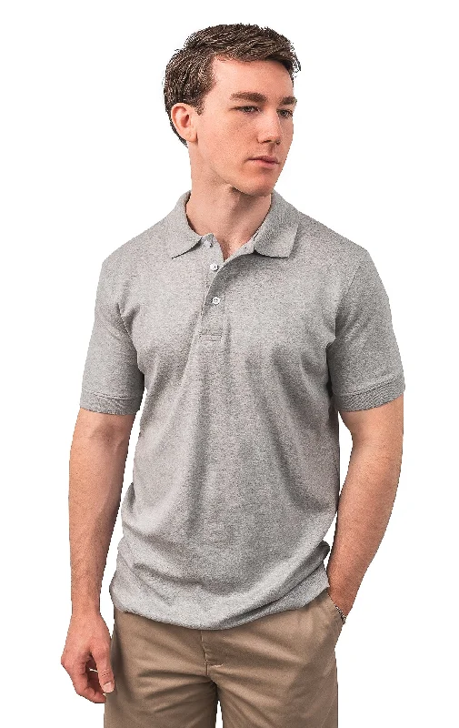 Men's Long-Sleeved ShirtsCLEOCOTTON GREY POLO SHIRT