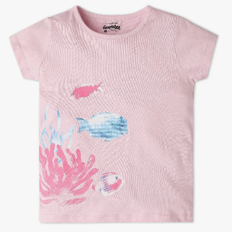 Men's Shirts with Graphic SleevesGirls Graphic Print Playtime Crew Neck T-Shirt