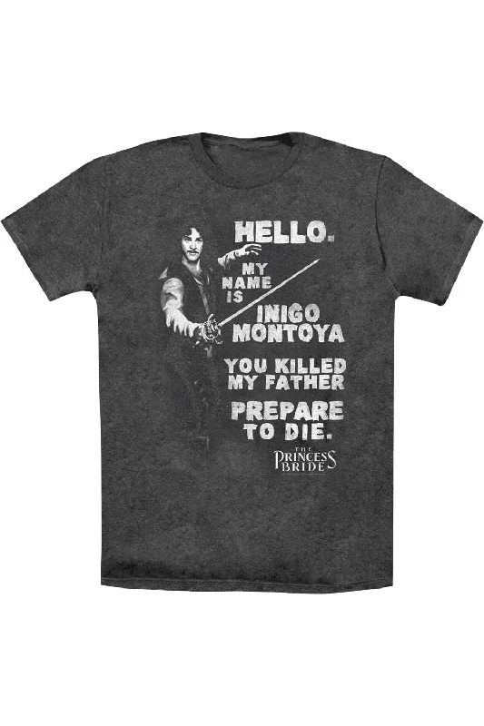 Men's Shirts with Velcro ClosuresPrincess Bride Hello Again Adult Heather T-Shirt