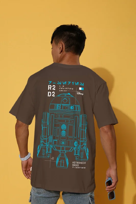 Men's Shirts with Patchwork SleevesStar Wars Brown Oversized Graphic Back Printed T-shirt Men's Shirts with Patchwork SleevesStar Wars Brown Oversized Graphic Back Printed T-shirt