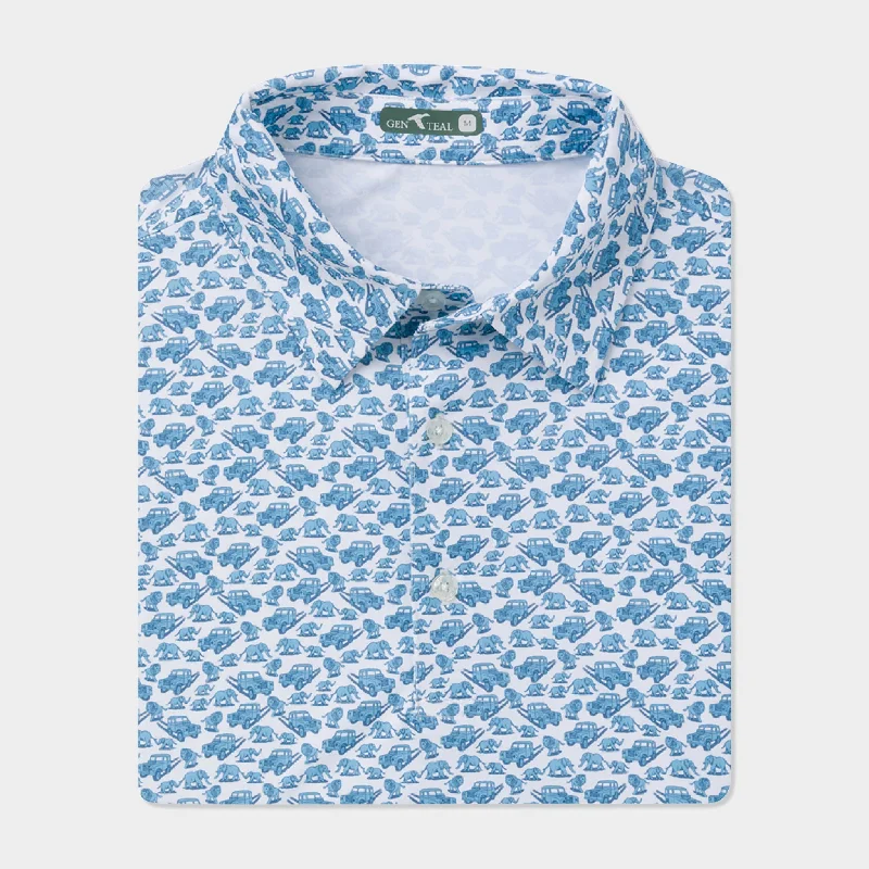 Men's Shirts with Mock NecksWhite Rover Safari brrrº Performance Polo