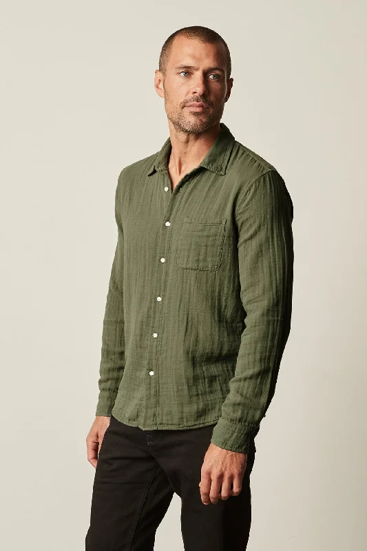 Men's Shirts with High NecksELTON BUTTON-UP SHIRT