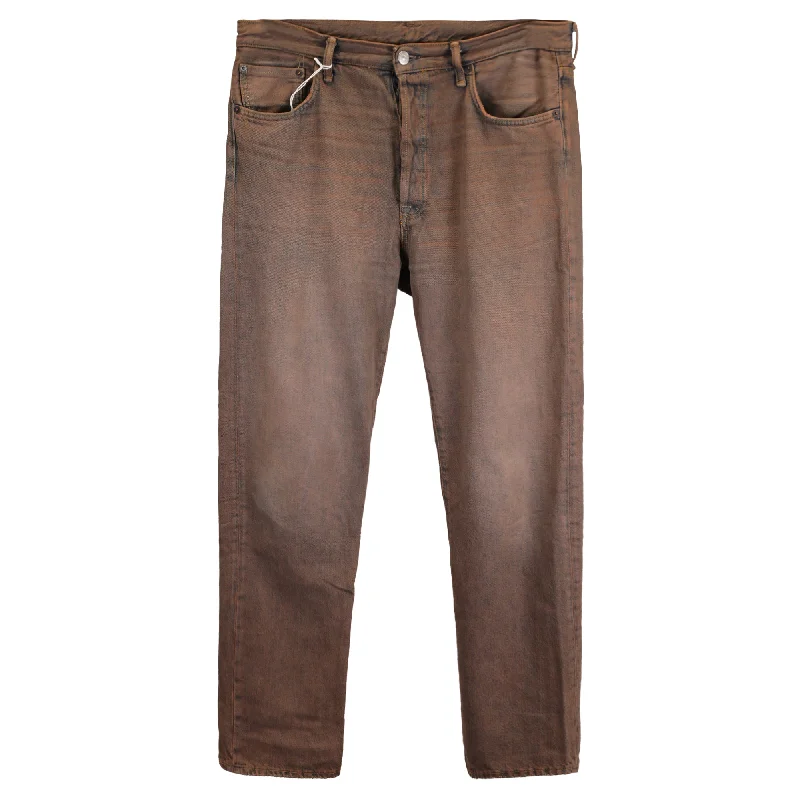 Men's Jeans with EmbroideryAcne Studios Vintage Jeans in Brown Cotton