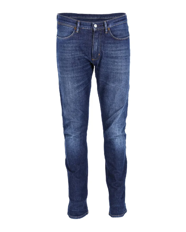 Men's Skinny JeansAcne Studios Max Slim Fit Jeans in Dark Blue Cotton Denim
