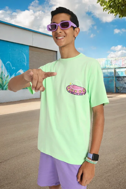 Men's Shirts for BoatingSpaceship Green Oversized Graphic Pocket Printed Boys T-shirt Men's Shirts for BoatingSpaceship Green Oversized Graphic Pocket Printed Boys T-shirt
