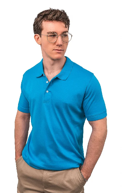 Elegant Men's Dress ShirtsCLEOCOTTON LIGHT BLUE POLO SHIRT