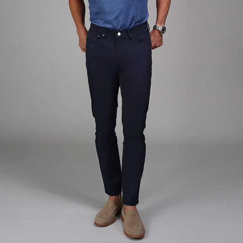 Men's Pants with Flap PocketsCEO Chino Five Pocket Cotton Stretch Pants Navy