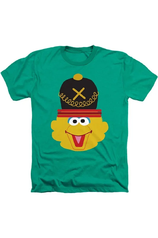 Men's Shirts with High NecksSesame Street Christmas Nutcracker Big Bird Adult Heather T-Shirt Men's Shirts with High NecksSesame Street Christmas Nutcracker Big Bird Adult Heather T-Shirt
