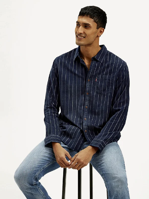 Men's Cufflink-Ready Shirts for Formal EventsMen's Striped Slim Fit Corduroy Shirt Men's Cufflink-Ready Shirts for Formal EventsMen's Striped Slim Fit Corduroy Shirt