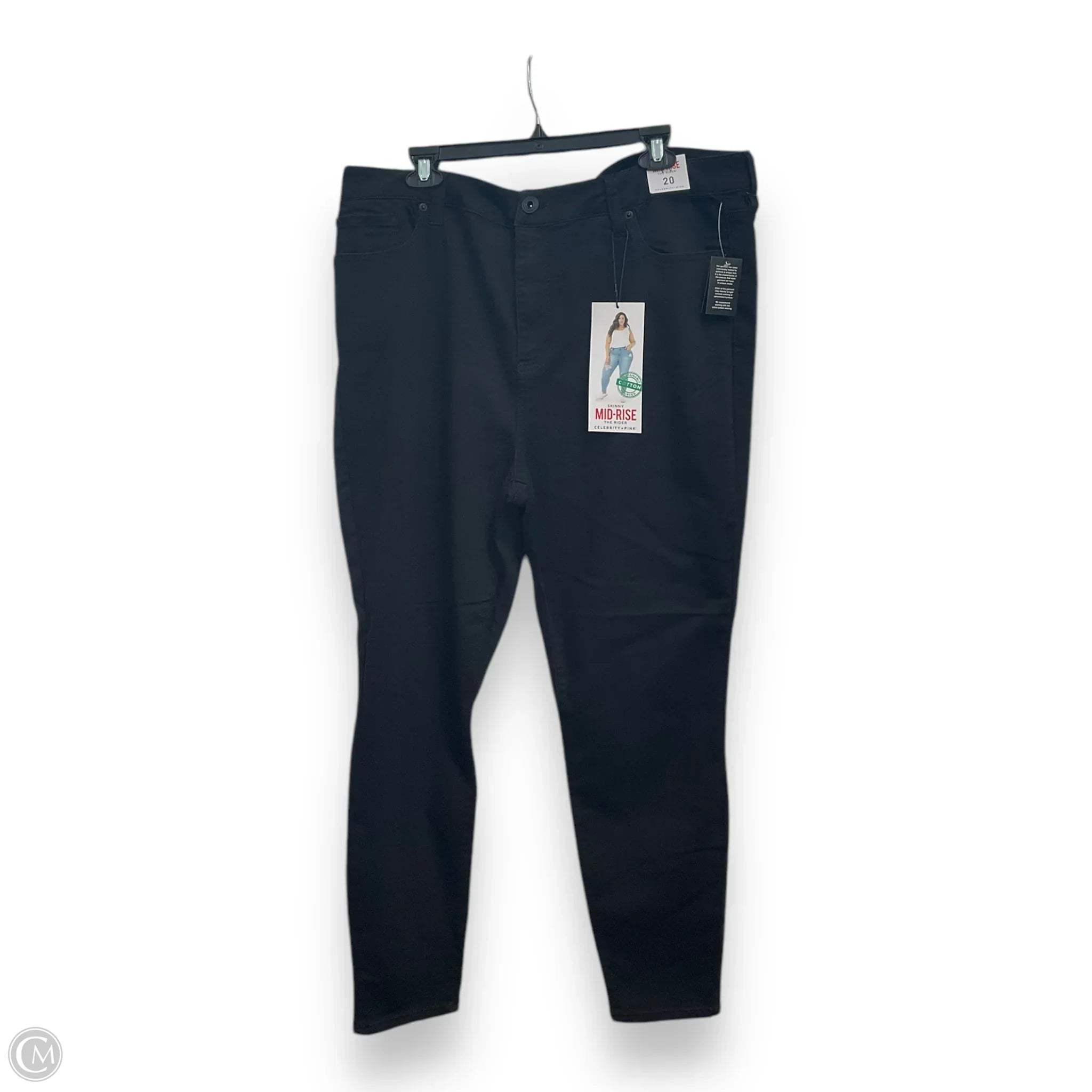 Comfortable Men's JeansJeans Skinny By Celebrity Pink In Black Denim, Size: 20