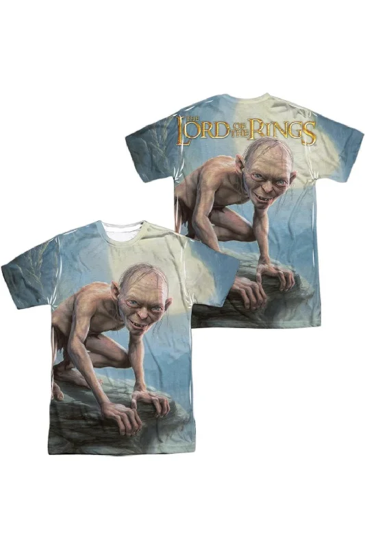 Elegant Men's Dress ShirtsLord Of The Rings Gollum Moon (Front/Back Print) Short Sleeve Adult Poly Crew Tee / T-Shirt