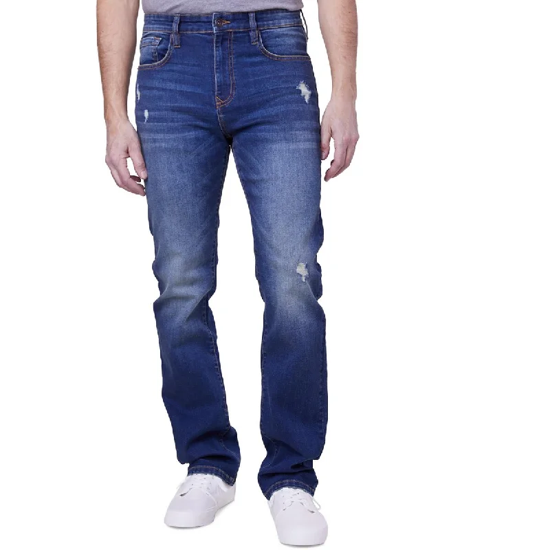 Men's Jeans for Everyday WearMens Denim Distressed Straight Leg Jeans