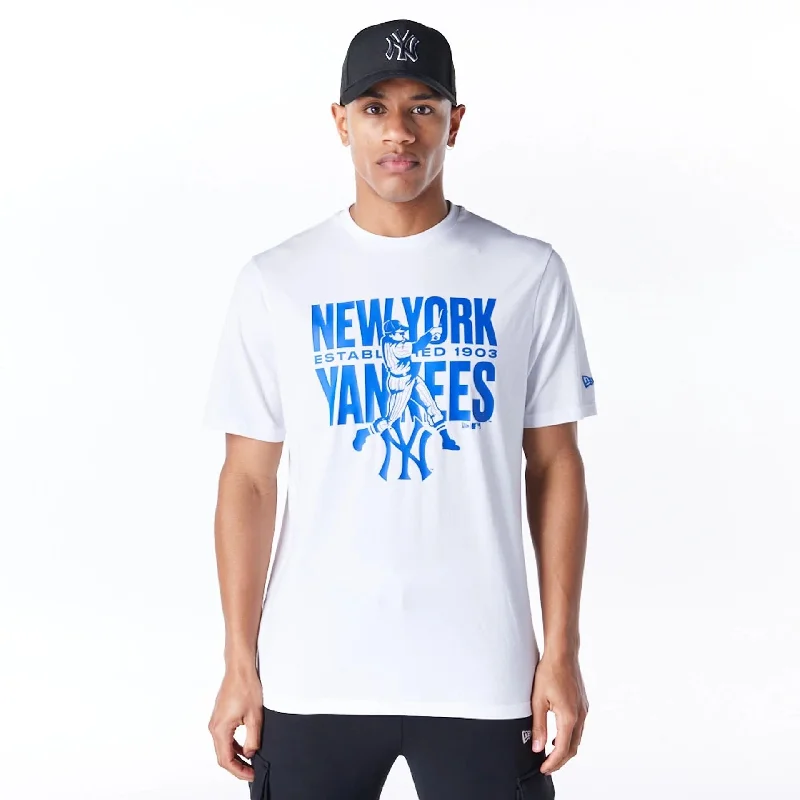 Men's Shirts with Spread CollarsNew York Yankees MLB Baseball Graphic White T-Shirt
