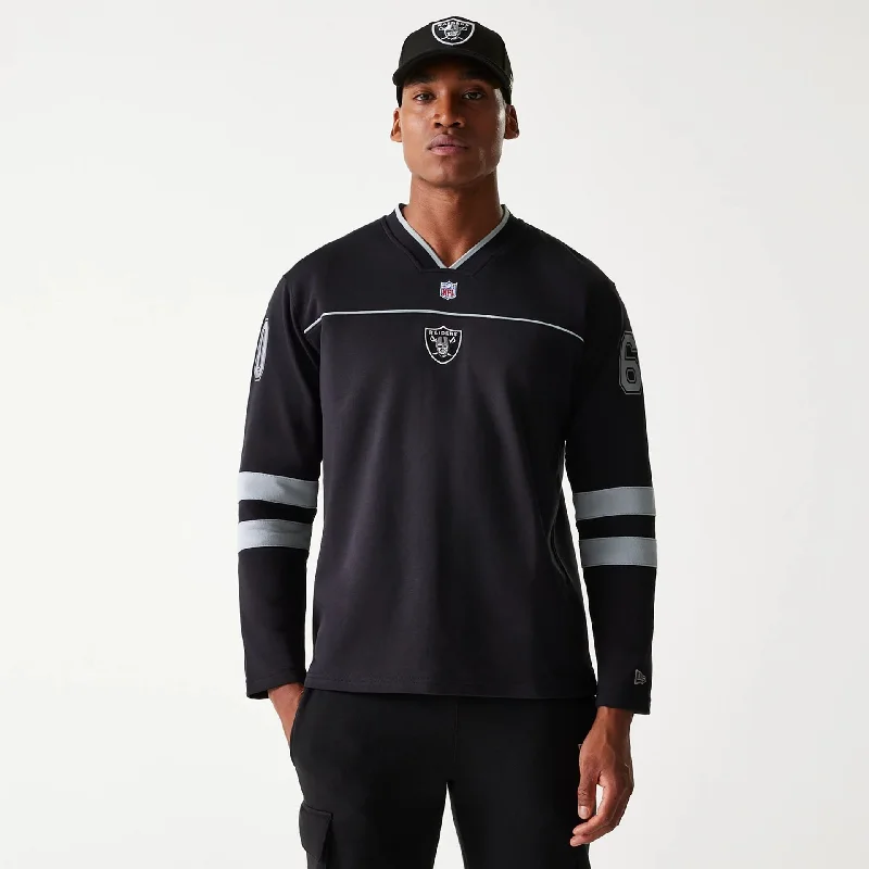 Men's Shirts with Tab CollarsLas Vegas Raiders Korea Black Long Sleeve T-Shirt