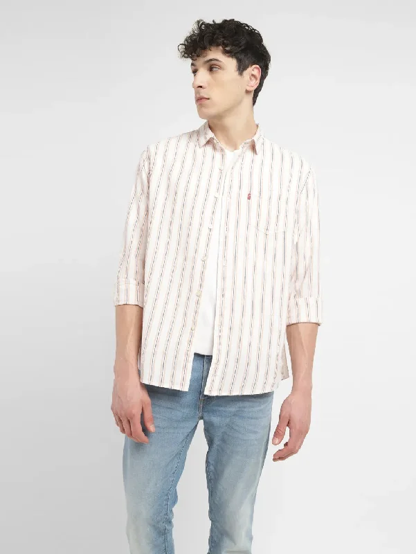 Men's Casual Friday Shirts for Relaxed Office DaysMen's Striped Slim Fit Shirt