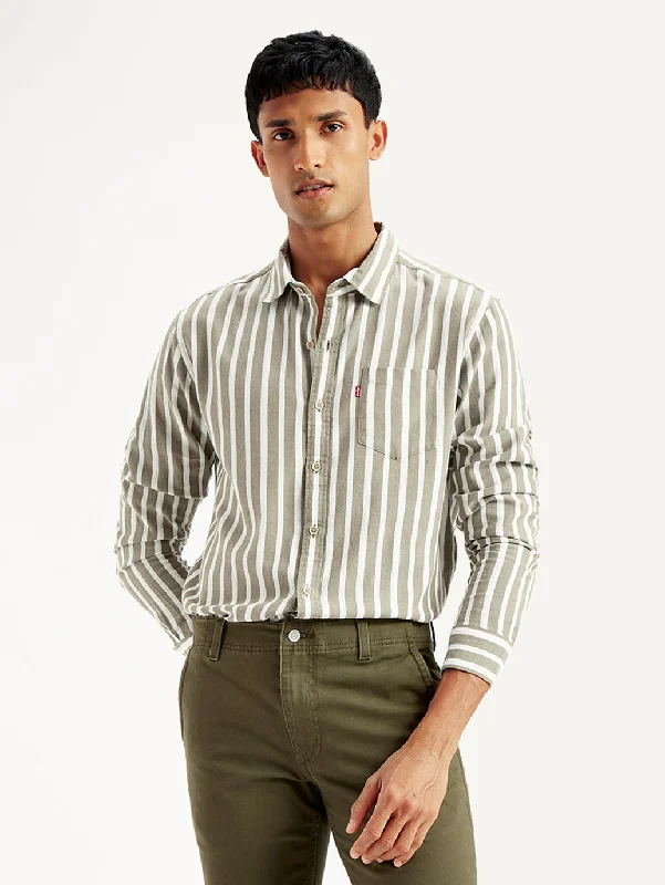 Classic Men's Dress ShirtsMen's Striped Regular Fit Shirt