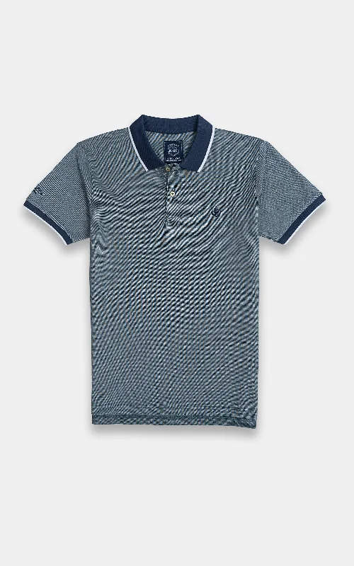 Warm Men's Fleece-Lined TopsBIRD EYE TIPPING POLO GREEN