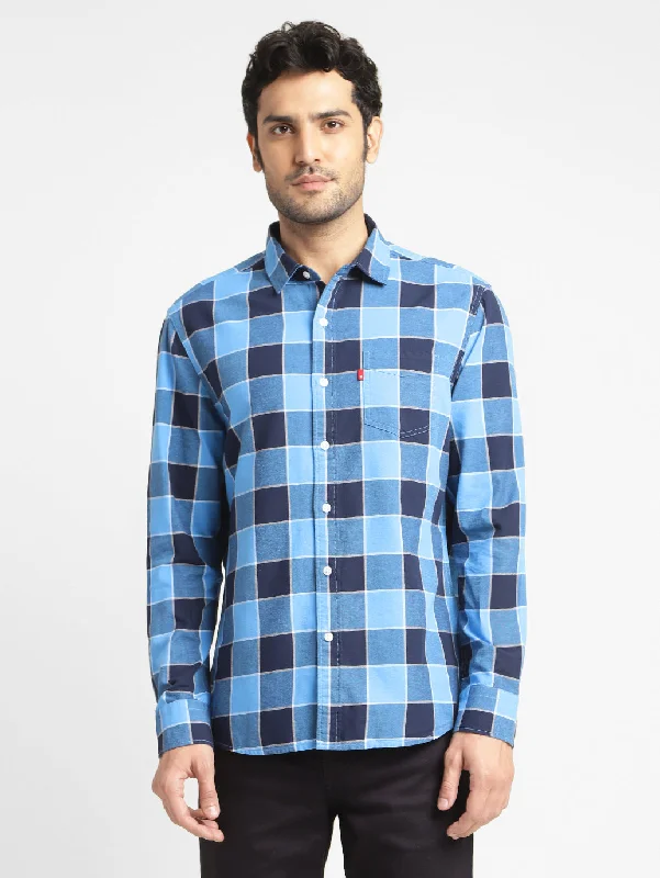 Men's Wingtip-Collar Shirts for a Classic TouchMen's Checkered Spread Collar Shirt Men's Wingtip-Collar Shirts for a Classic TouchMen's Checkered Spread Collar Shirt