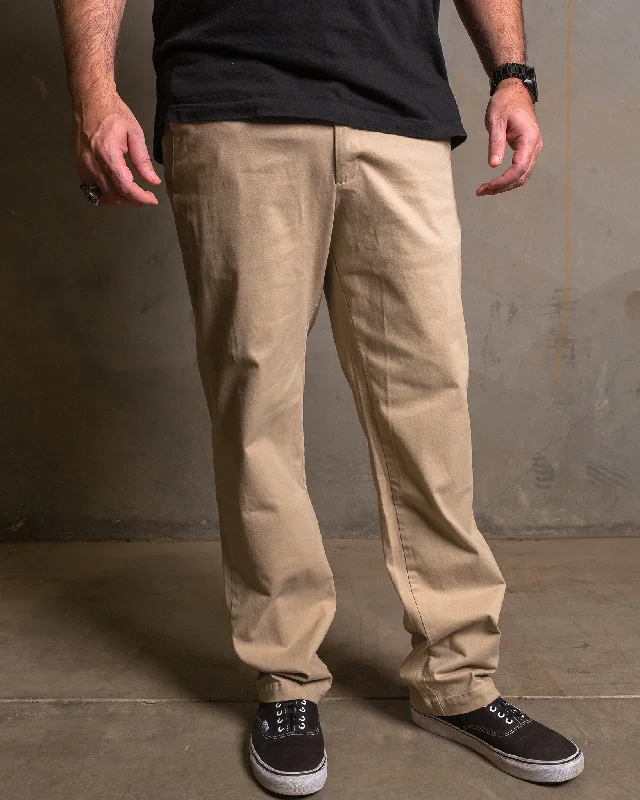 Men's Pants with Hidden ButtonsChino Pants - Khaki