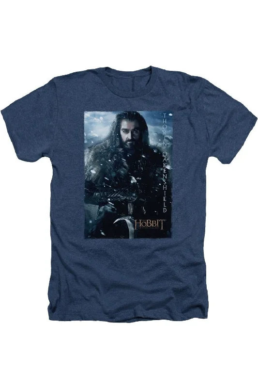 Men's Shirts with Raw-Edge HemlinesThe Hobbit Thorin Poster Adult Heather Tee / T-Shirt Men's Shirts with Raw-Edge HemlinesThe Hobbit Thorin Poster Adult Heather Tee / T-Shirt