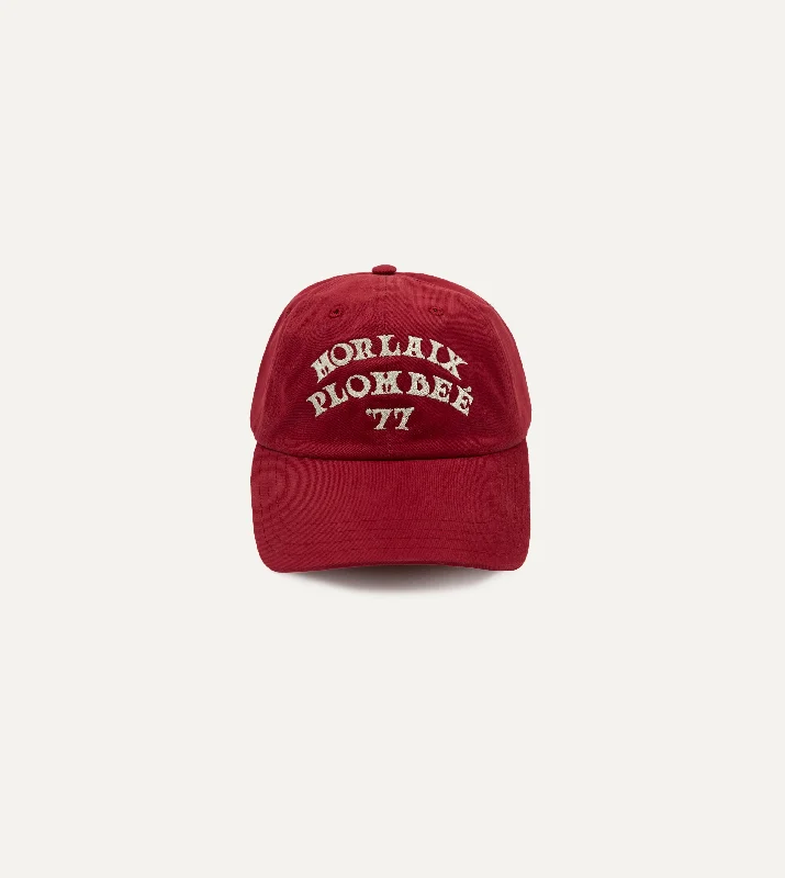 Waterproof Work HatsRed Morlaix Plombeé '77 Cotton Twill Baseball Cap