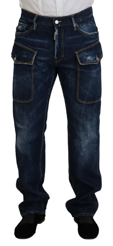 Durable Men's JeansDsqua²  Washed Cotton Cargo Casual Men  Men's Jeans