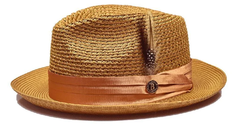 Designer Trucker HatsWhiskey Fedora Braided Straw Hat