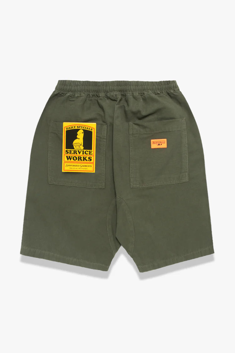 Men's Pants with Patch PocketsCanvas Chef Short | Olive