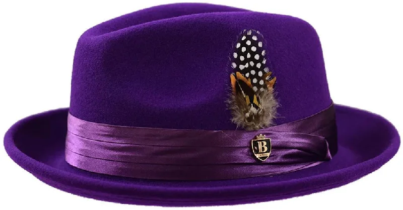 Protective Safety HatsPurple Fedora Wool Felt Dress Hat