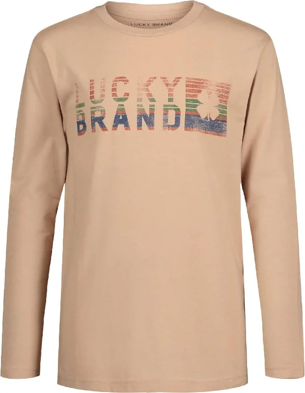 Men's Shirts with Antimicrobial TreatmentLong Sleeve T-Shirt In Brown