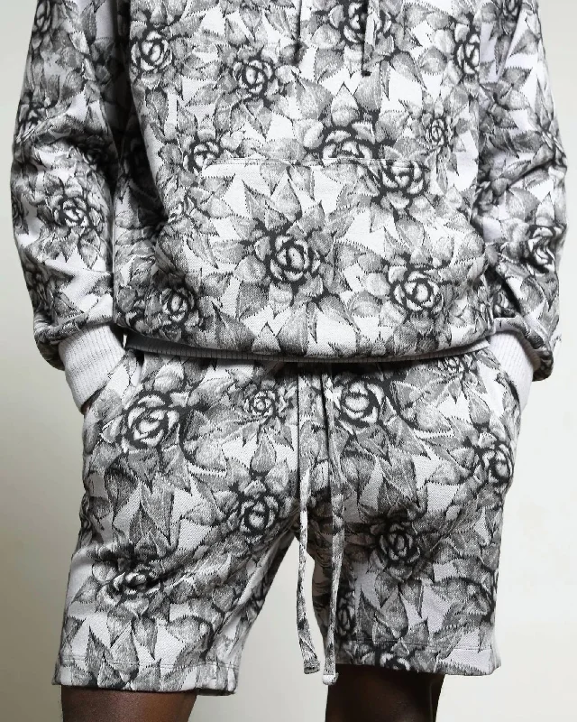 Men's Pants with Hidden ButtonsAgave Hyper Reality Knit Shorts In Lavender