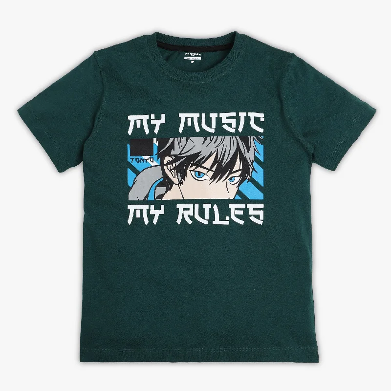 Men's Shirts with Button-Down PocketsBoys Regular Fit Graphic T-Shirt