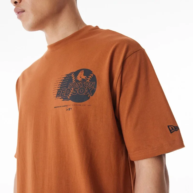 Elegant Men's Dress ShirtsBoston Red Sox Baseball Graphic Brown Oversized T-Shirt