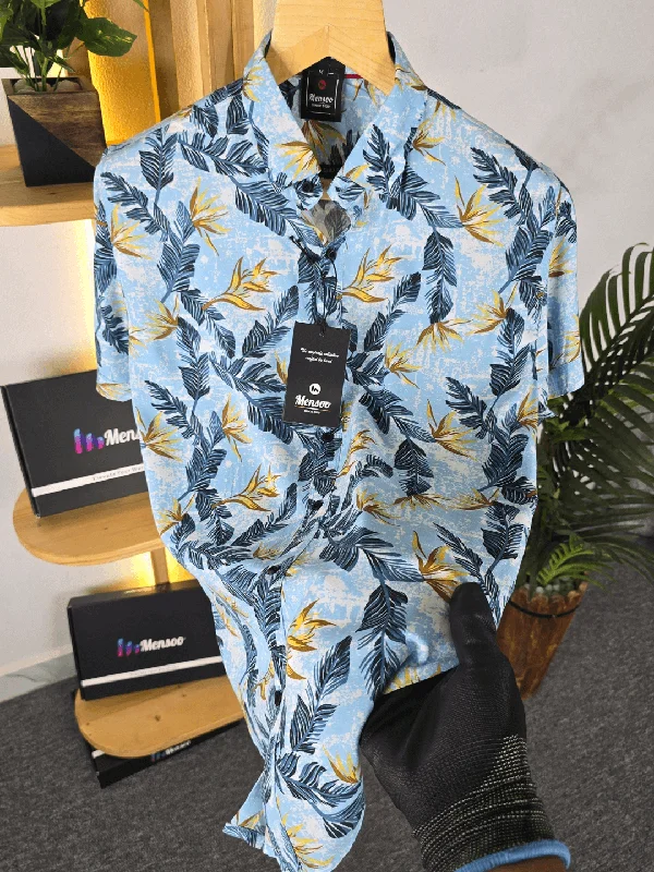 Men's Performance Shirts for Active LifestylesYellow Flower Printed Shirt