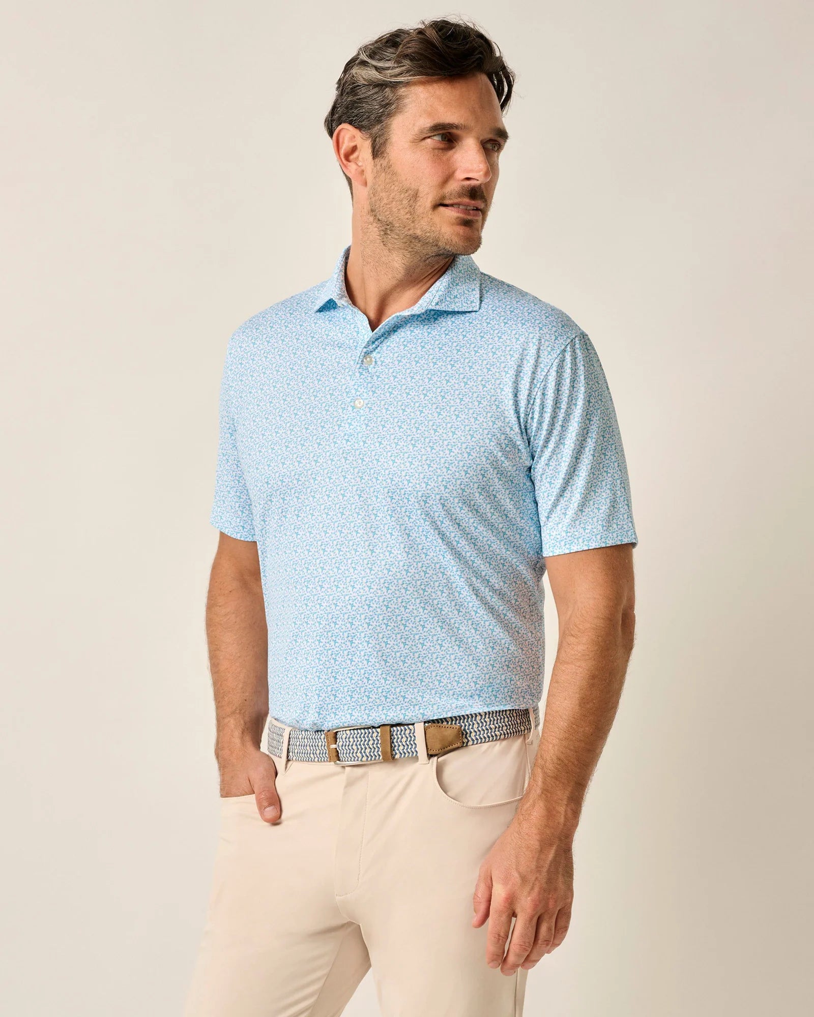 Men's Shirts with Cowl NecksJohnnie-O Springwood Prep-Formace Polo Shirt - Grotto