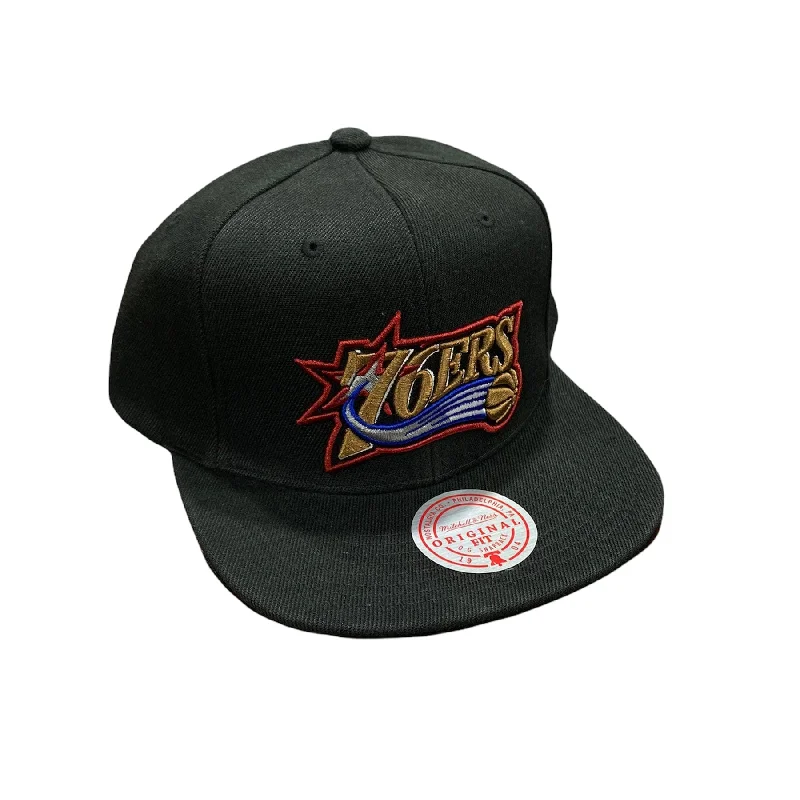 Customized Trucker HatsMitchell & Ness Nba Hwc Philadelphia 76ers Core Basic Snapback (Black)