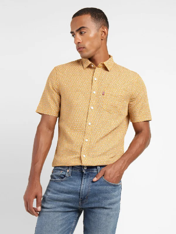 Men's Pattern Mixing Shirts for Creative StyleMen's Geometric Print Slim Fit Linen Shirt Men's Pattern Mixing Shirts for Creative StyleMen's Geometric Print Slim Fit Linen Shirt