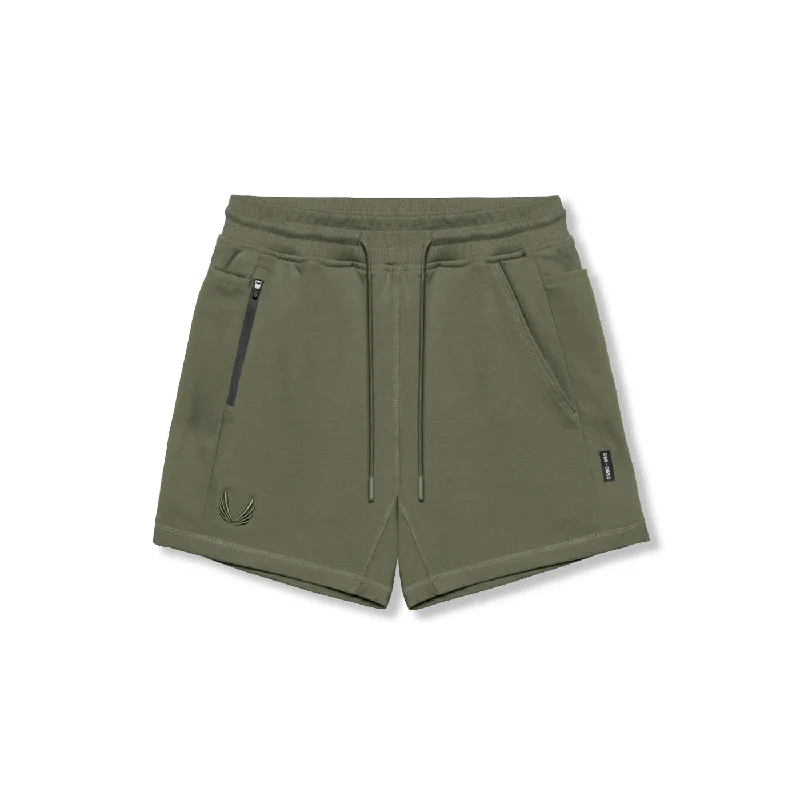 Men's Pants with Patchwork Patterns0867. Tech-Terry™ Sidelock Sweat Short - Olive